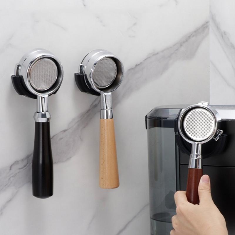 Coffee Portafilter Wall Mount Rack Semi-circular Silicone Durable Espresso-Portafilter Wall Holder for-Home 51/53/58mm