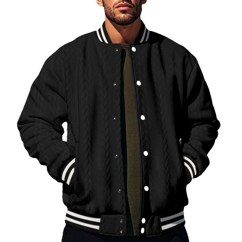 Men's Vintage Varsity Jacket Long Sleeve Slim Fit Letterman Baseball Bomber Jackets Lightweight Sweatshirt Button Down Windbreaker Jacket for Men