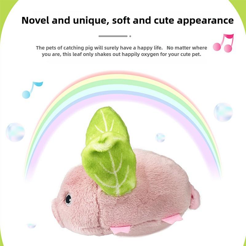 New Cat Toys Electric Plush Pet USB Smart Toy Vegetable Pig Simulation Tapping Sound Cat Self Pleasure Interactive Pet Supplies