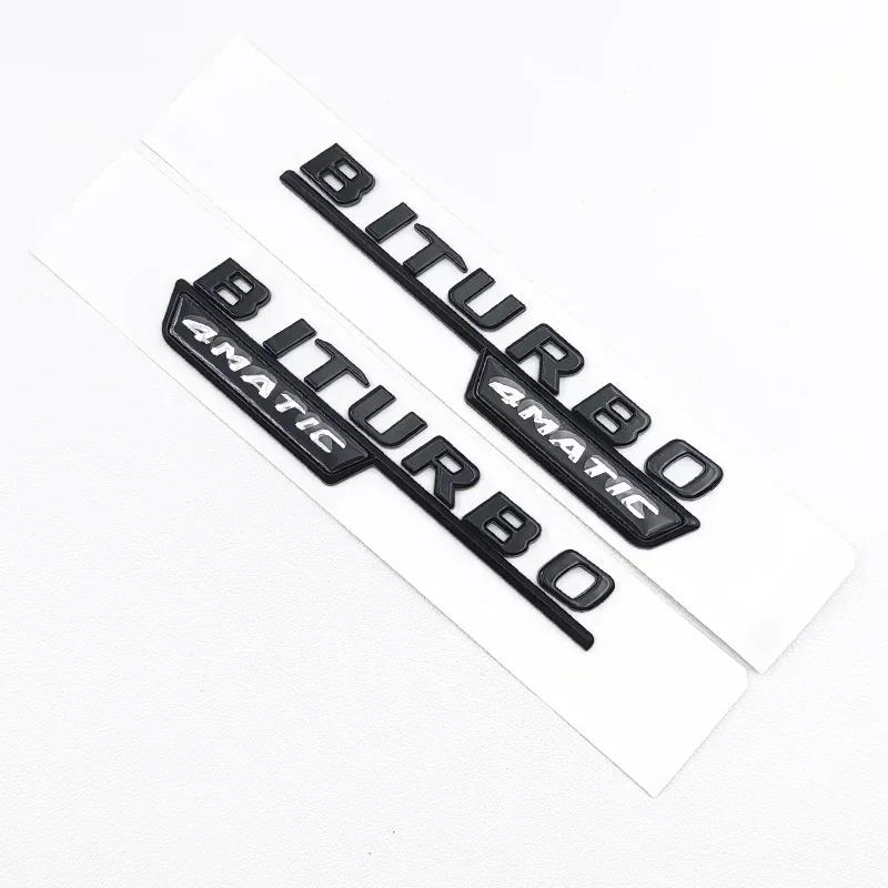Black C43 Logo Letters BITURBO 4MATIC Badge Car Rear Star Sticker BITrunk AMG Emblem For Mercedes Benz AMG W205 W206 C205