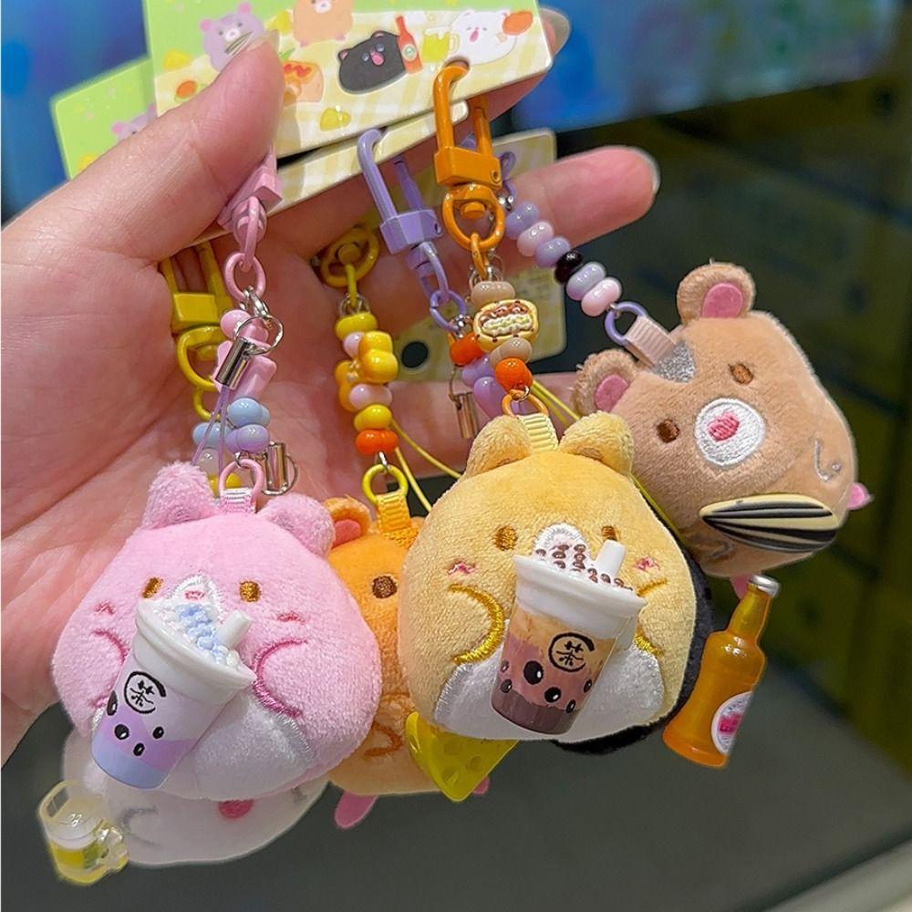 Creative Design Lovers Plush Doll Keychain Backpack Plush Pendant  Lovers Accessories