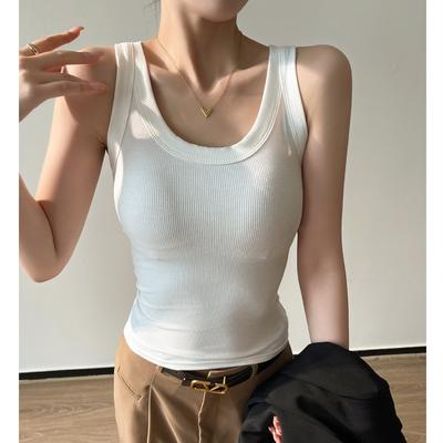 Sommer Modal Geripptes Gestricktes Unterhemd für Damen mit Frühling und Herbst Sexy Tops unter Anzügen