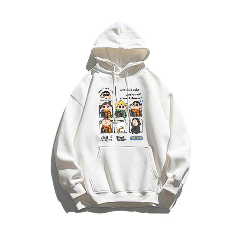 Casual personalized hoodie women's hooded top Crayon Shin chan style hoodie girls cute hoodie loose sweater women’s clothes