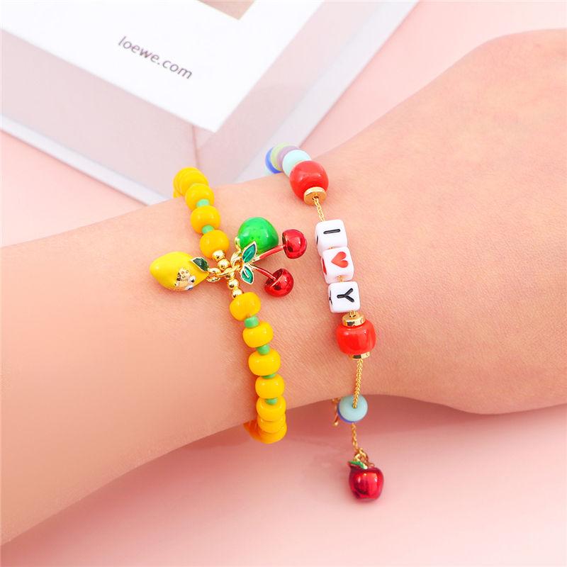 2Pcs Alloy Fruit Enamel Pendant Strawberry Grape Cherry Charms for Jewelry Making DIY Bracelet Handmade Craft Accessories