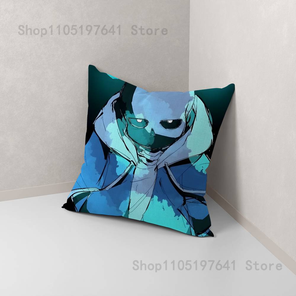 U-Undertale Sans hundvalp Kuddfodral för Soffdekor Bil Kontor Rum Tryckt Kuddfodral Dekorationer och Skydd
