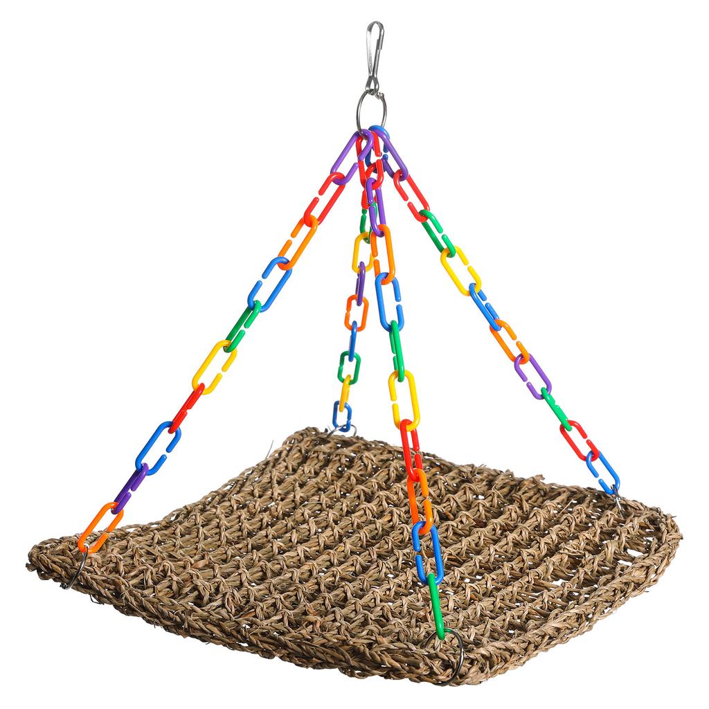 Durability Grass Bird Hammock Bird Rope Net Woven Parrots Platform Bird Toy for Pet Owners Of Parakeets