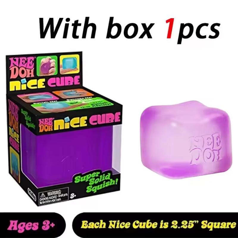 New Nee Doh Jellyfish & Cube Squish Toy Soft Jelly Squeeze Stress Relief Fidget Sensory Toy For Kids And Adults