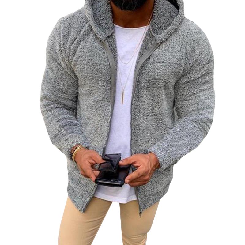 grey fleece cardigan