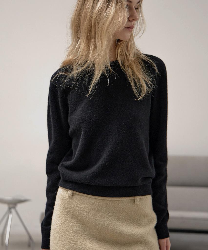Deomago Whole Garment Round Knit_Brown