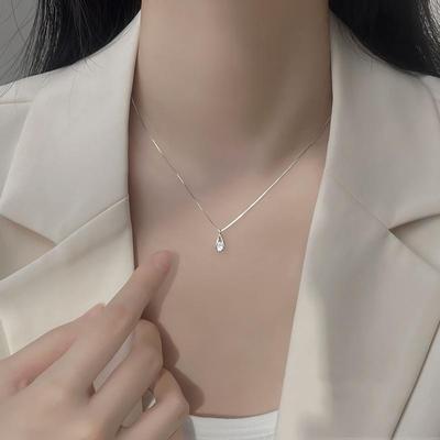 Women's Simple Summer Cubic Water Drop Necklace