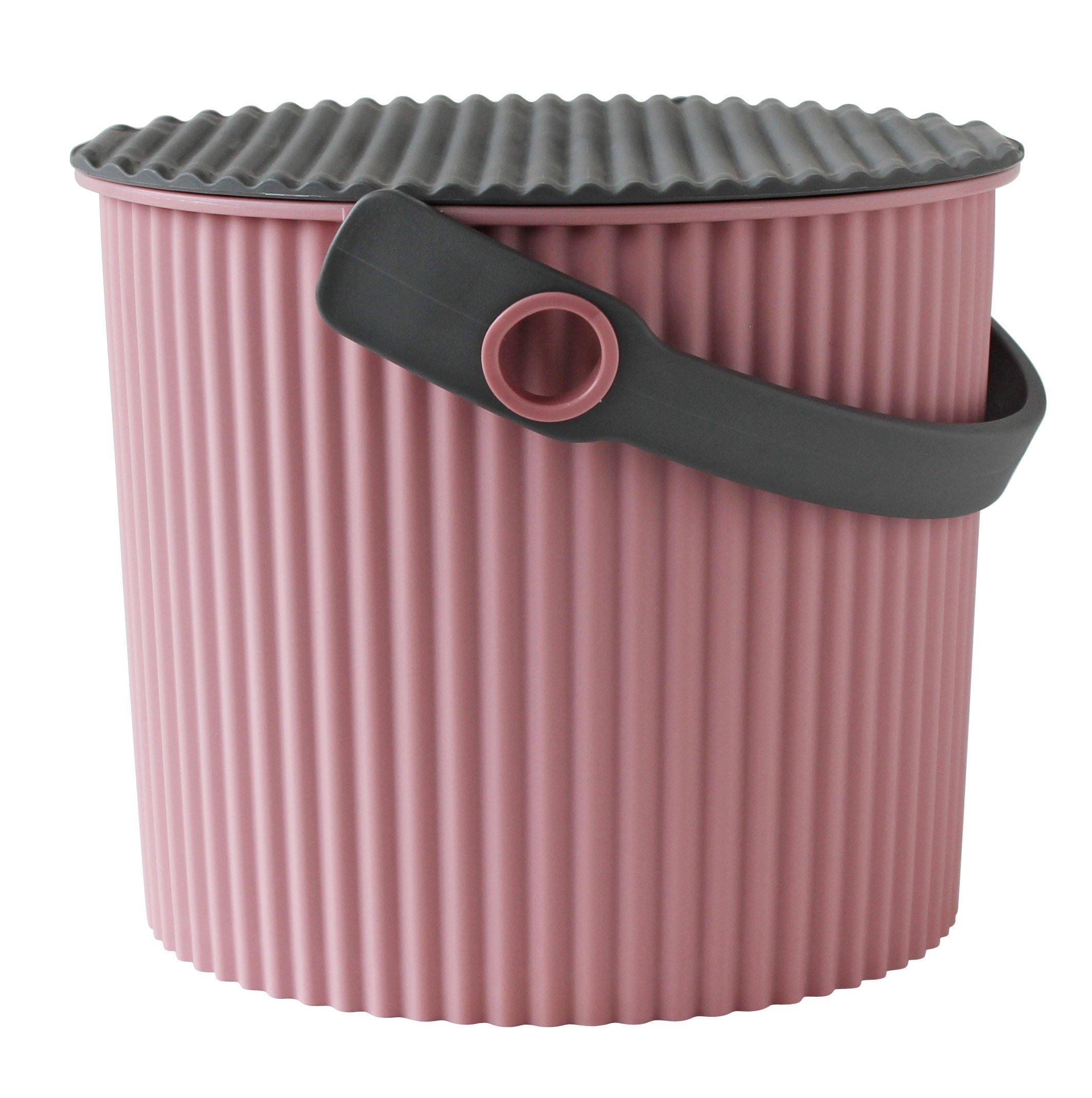 

Yawata Kasei Omniouti Rose Pink Mini 4L Bucket with Lid, Scandinavian Design, 236344, Made in Japan
