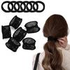 Hair Ties Black 6-piece Set Rubber Korean Style Holder Fashionable High Elasticity Solid Color No Marks Accessories Adult Simple Elegant Ladies Small