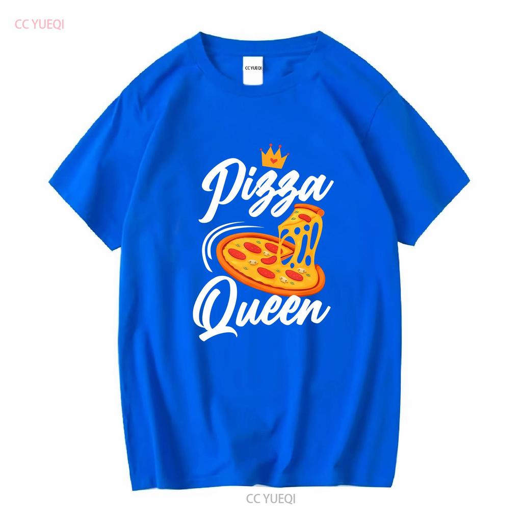 NEUES LIMITIERTES Damen Pizza Queen Girl Liebt Lustiges T-Shirt Größe S 3XL vintage gewaschen vielseitig Streetwear Designer Kleidung Mode