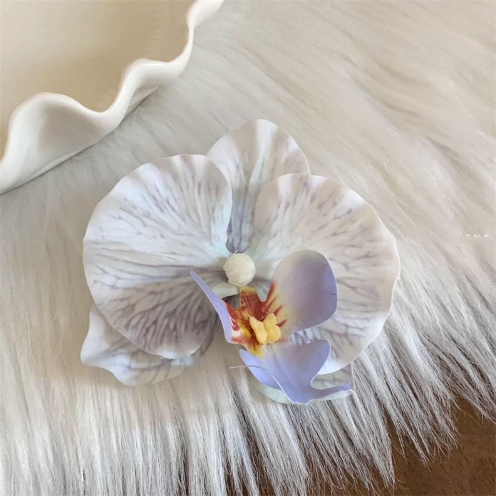 

Ponytail Clip Orchid Hair Clip Butterfly Orchid Large Shark Clip Flower Hair Claw Daily style 2