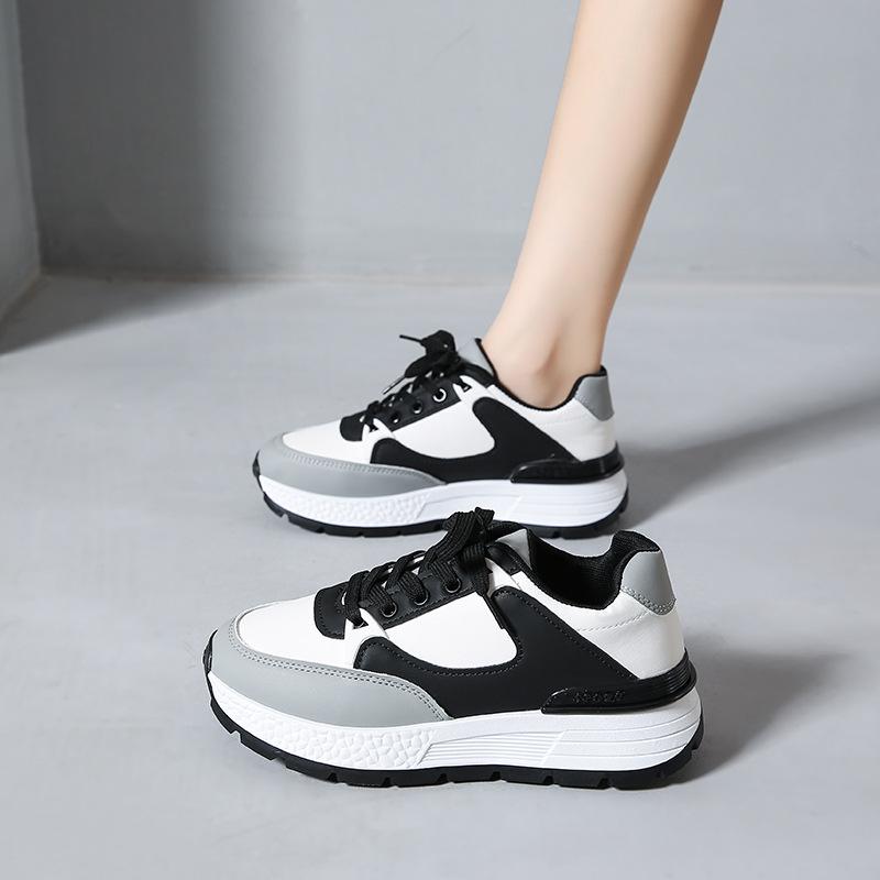 New platform Forrest Gump shoes women's 2025 spring and autumn new versatile casual sports shoes retro color matching heightening dad shoes