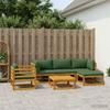 Sofa Set 6 Pieces Natural Solid Acacia Wood