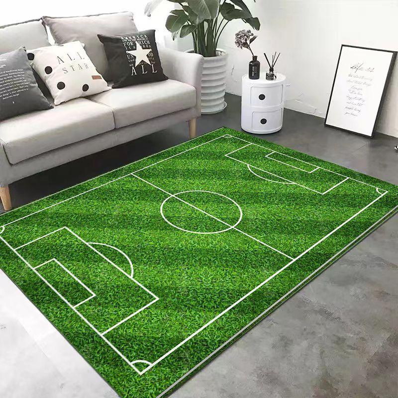 Large Size Decoration Home Carpet for Living Room Green Field Pattern Gaming Room Decoration Rug Fluffy Non-slip Mat for Kids