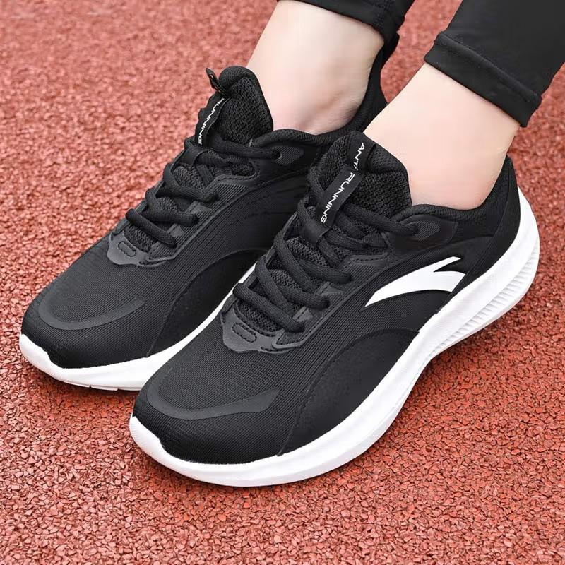 Anta Wygodne Amortyzujące Antypoślizgowe Oddychające Sprężyste Niskie Buty do Biegania Damskie sneakers Czarne 922345512-4