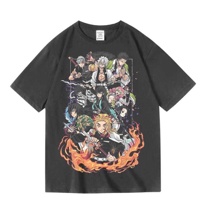 Two-dimensional Animation Ghost Extermination Blade Post Cartoon Peripheral Printing Summer Men's and Women's T-shirts