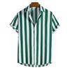 Camicia a righe a maniche corte, elegante e comoda, ottima per l'abbigliamento casual quotidiano.