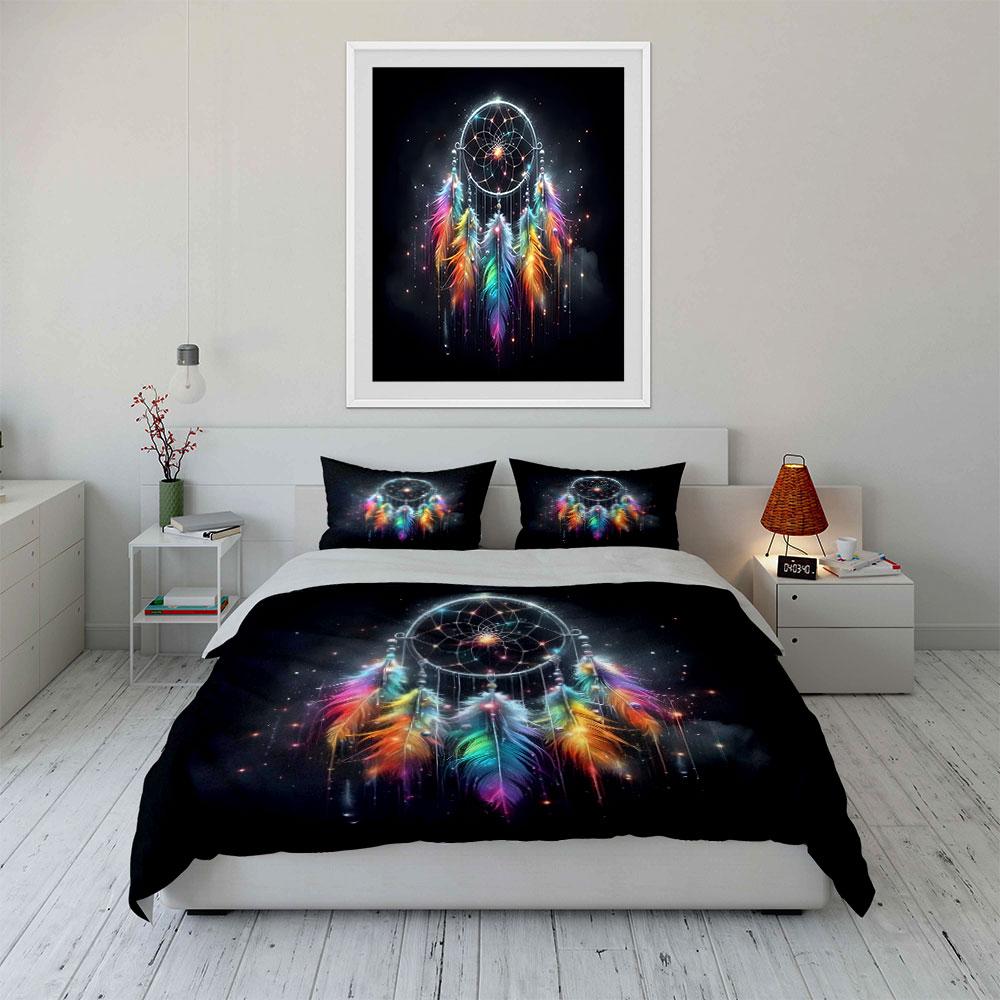 Dreamcatcher Feather Bedding Set Bedding Duvet Cover Set Duvet Cover Pillowcases (1 * Duvet Cover 2 * Pillowcases, Without Duvet Insert)