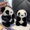 Piccola Bambola Peluche Panda Ornamenti per Borsa da Donna Pelliccia Sintetica di Visone Carina Portachiavi Panda per Auto Portachiavi Orso Carino per Auto Regalo alla Moda