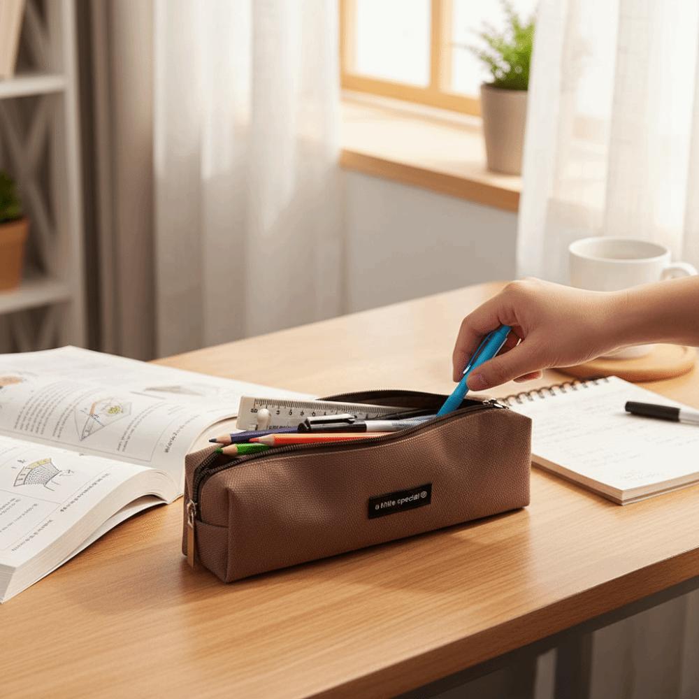 Solid Color Student Stationery Box Small Size Pencil Organizer Case  Stationery Storage