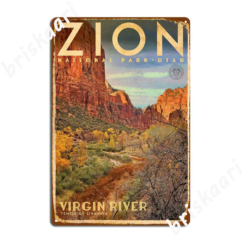 

Vintage Zion National Park Travel Metal Sign Party Vintage Wall Decor Club Tin Sign Posters 20x30cm