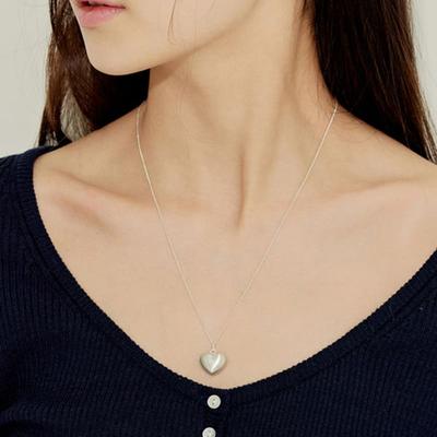 Murmur [925silver]Matt Heart Drop Necklace