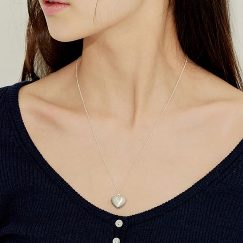 

murmur [925silver]Matt heart drop necklace gold