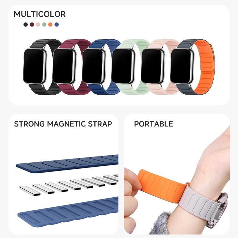 Magnetisches Silikonarmband für Redmi Watch 6 5 Watch 4 Sportarmband für Mi Band 9Pro 8Pro Armband Atmungsaktives Armband Zubehör