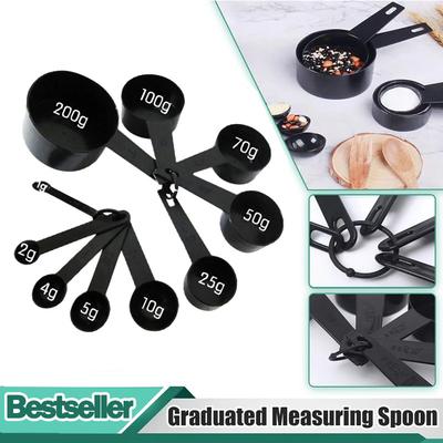 Stainless Steel Handle Measuring Cup Stackable Spoon Measuring Spoon with Dial Plastic Set for Measuring Dry Liquid Ingredients