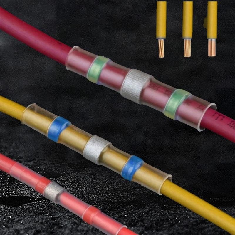 Solder Ring Terminal 50pcs Mount Solder Ring Heat Shrink Intermediate Connection Terminal Heat Shrink Tube Terminal