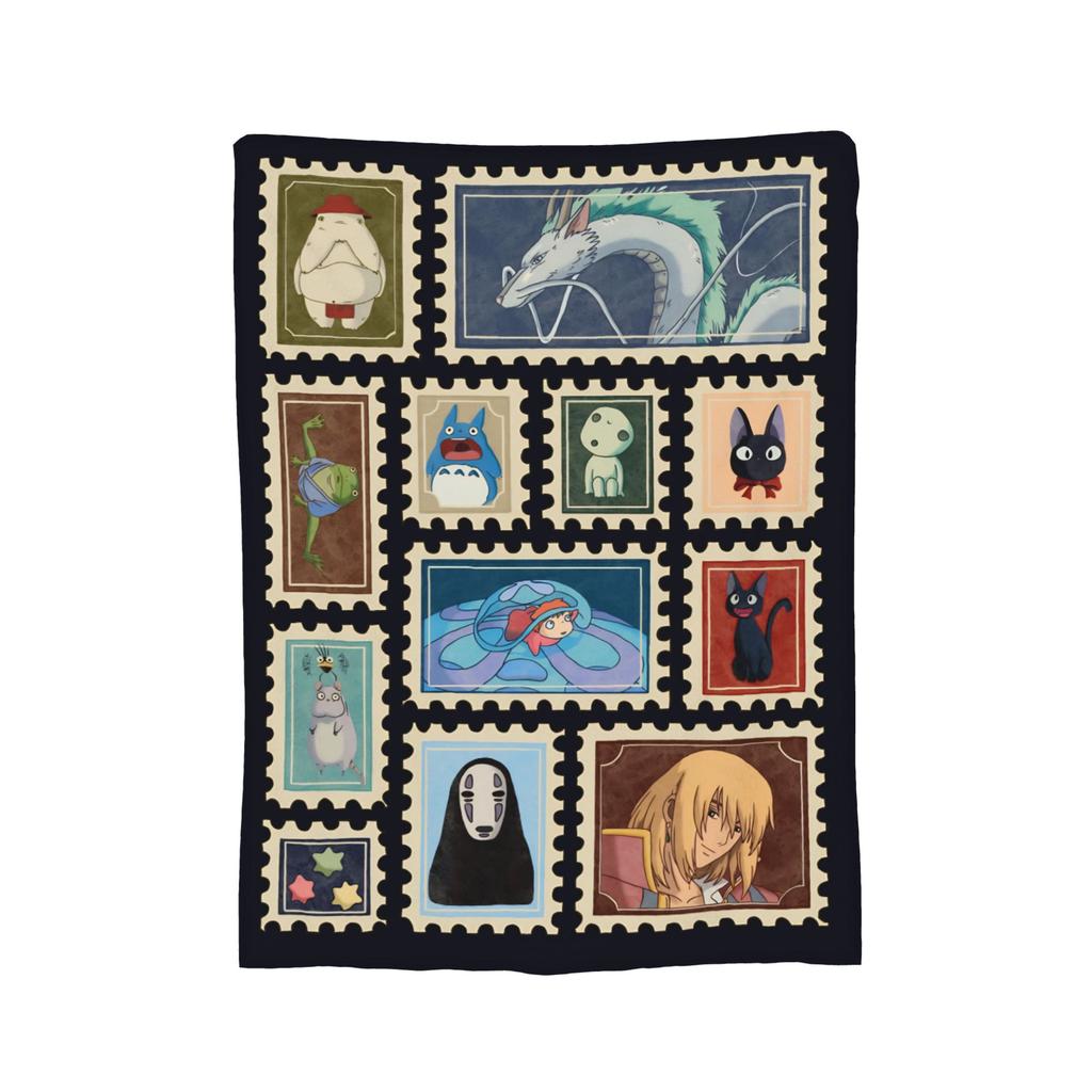 Susuwatari Soot Sprites M-Mononoked Blanket Flannel Autumn/Winter Aways Princessed Super Soft Throw Blanket for Bed Couch Quilt