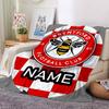 Custom Name Brentford Football Club Crest blanket for Couch & Bed, Plush Cozy Fuzzy Blanket Super Soft & Warm Blankets for Fall and Winter. 0908237