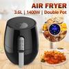 3.6L 1400W Smart Touch LCD Airfryer Pizza Multi Function Smart Fryer for Fries Air Fryer Oil Free Health Fryer Cooker