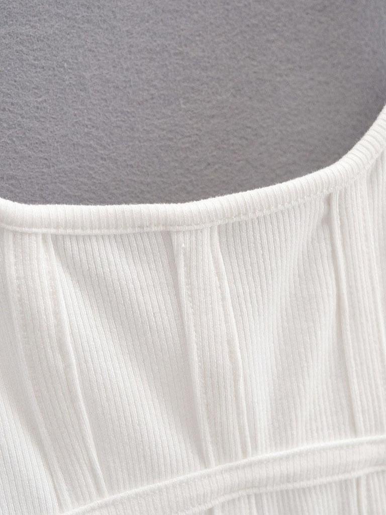 Fishbone Thread Safari-Stil-Weste, unregelmäßiges Hemd mit Hakenboden für Frauen, quadratischer Ausschnitt, sexy, ärmellose Tops