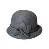 Ladies Crimped Bucket Hat Elegant Versatile Felt Hat Three-Dimensional Flower Woolen Top Hat Autumn And Winter Retro Pot Hat