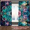 2PC Cosmic Mandala Curtains - Galaxy & Boho Print Window Drapes for Living Room Bedroom Decor