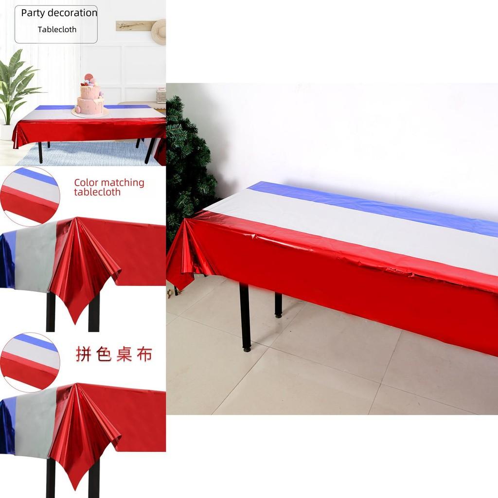 Festliches Rot-Weiß-Blaues Wasserdichtes Tischdecken für Unabhängigkeitstag-Feiern und Partys