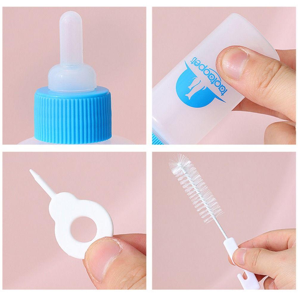 4pcs/set Bite Resistant Pet Milk Bottle Kits 60ml Cat Nipple Bottle  For Hamster Puppy Rabbits