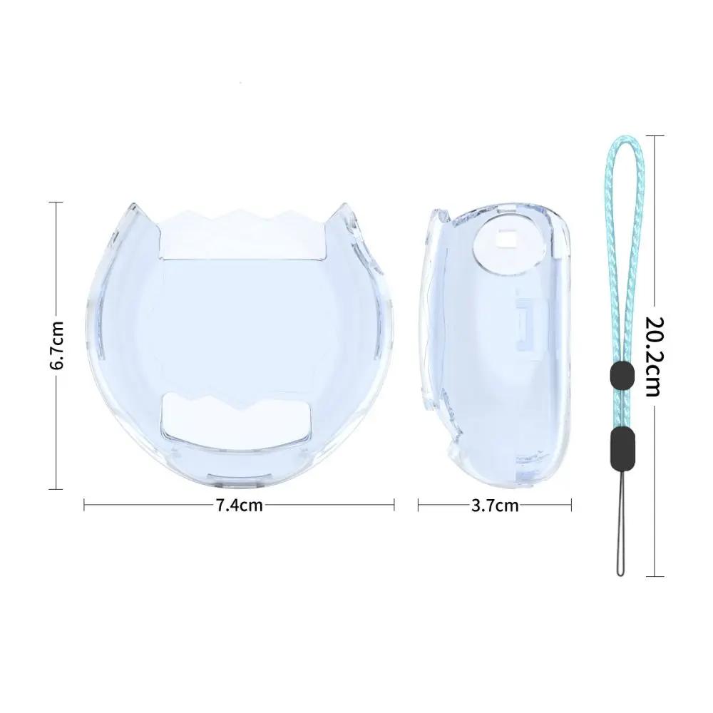 Transparent Protective Case Crystal PC Anti-Scratch Hard Shell with Lanyard Dustproof Clear Cover for Tamagotchi Paradise