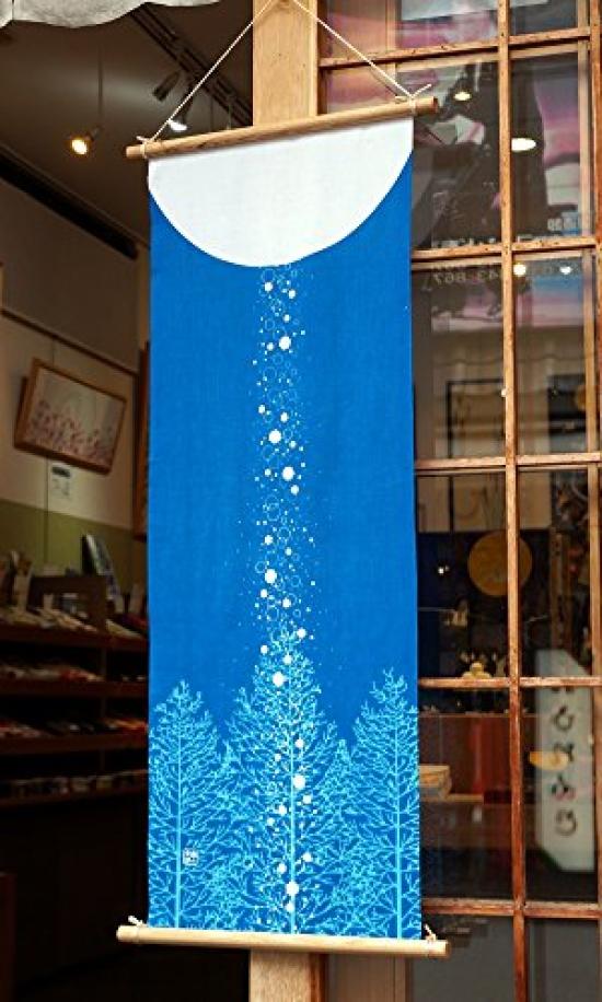 Dyeing Anbo Tenugui Dust Authentic Dyed Cotton Tokuoka Made In Japan 35cm X 100cm "Diamond Blue" 100%