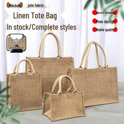 Custom Jute and Burlap Tote Bag - Linen Favor Bag
