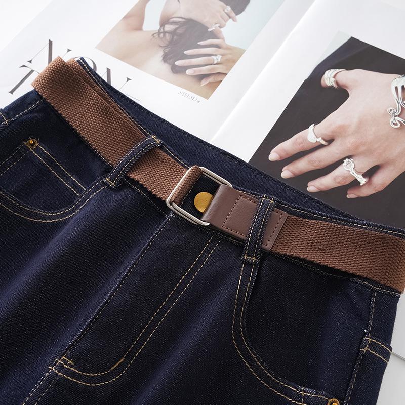 Dark Blue Vintage High-Waisted Wide-Leg Denim Pants - 2025 Spring/Summer Loose Slimming Casual Trousers