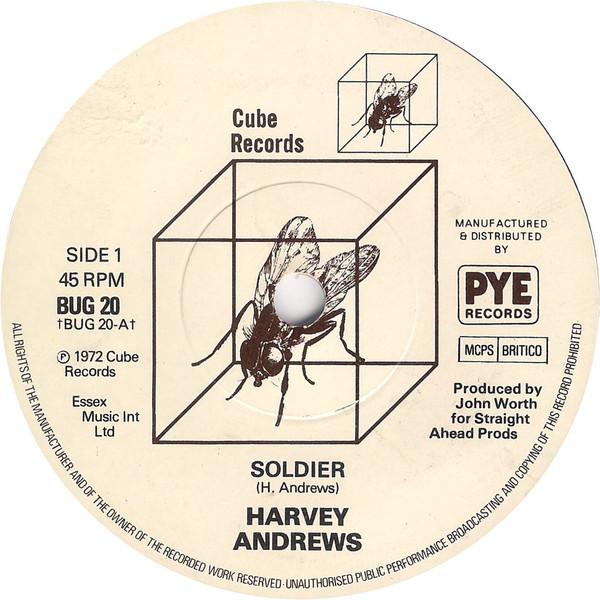

7inch Record HARVEY ANDREWS - Soldier BUG20 Cube Records 1978 UK Rock Used