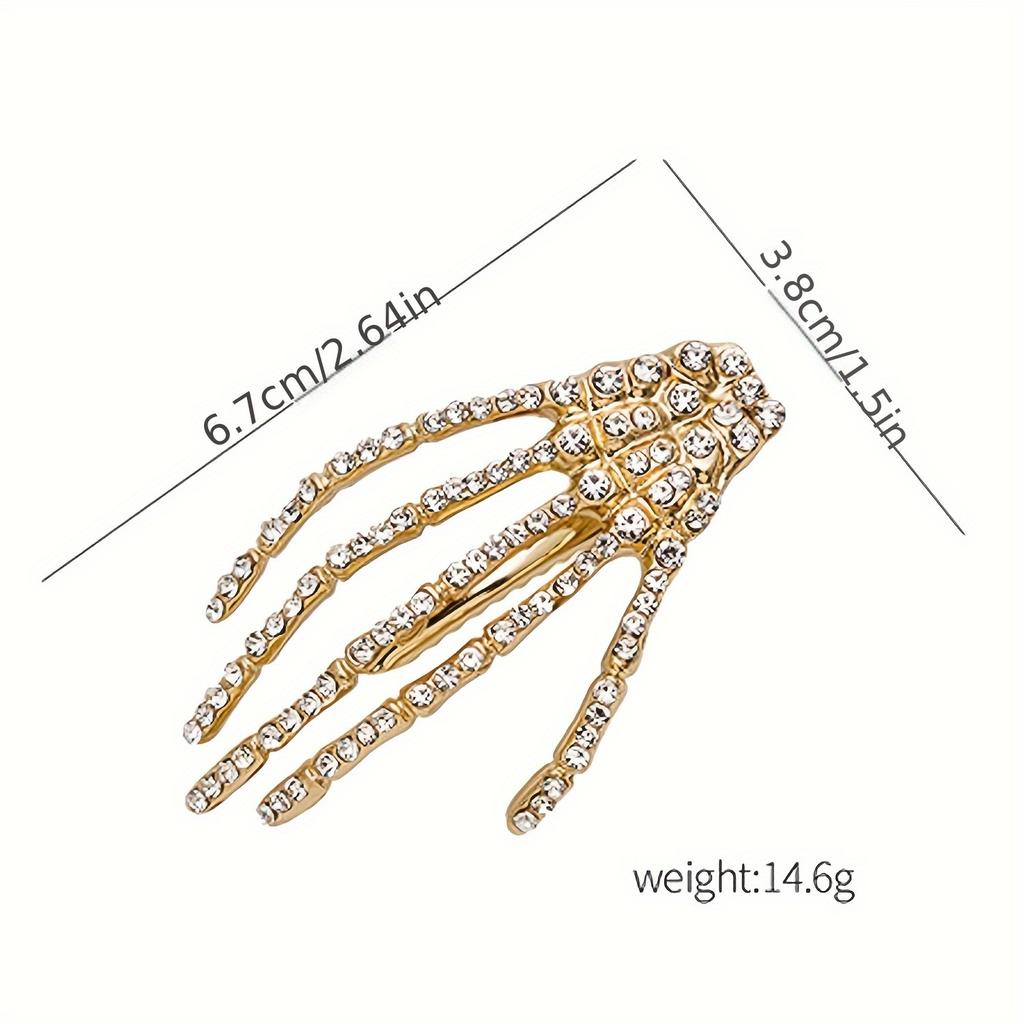 2 STÜCK Gothic Knochenhand Haarnadel Damen - Elegante Zombie-Klaue Haarnadel mit weißer Schädelhand und Ranken, hohles Fransen-Design