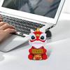 Lucky Lions Dance Solar Car Decoration Traditional Festival Dashboards Ornament Easy Installation For Home And Vehicle