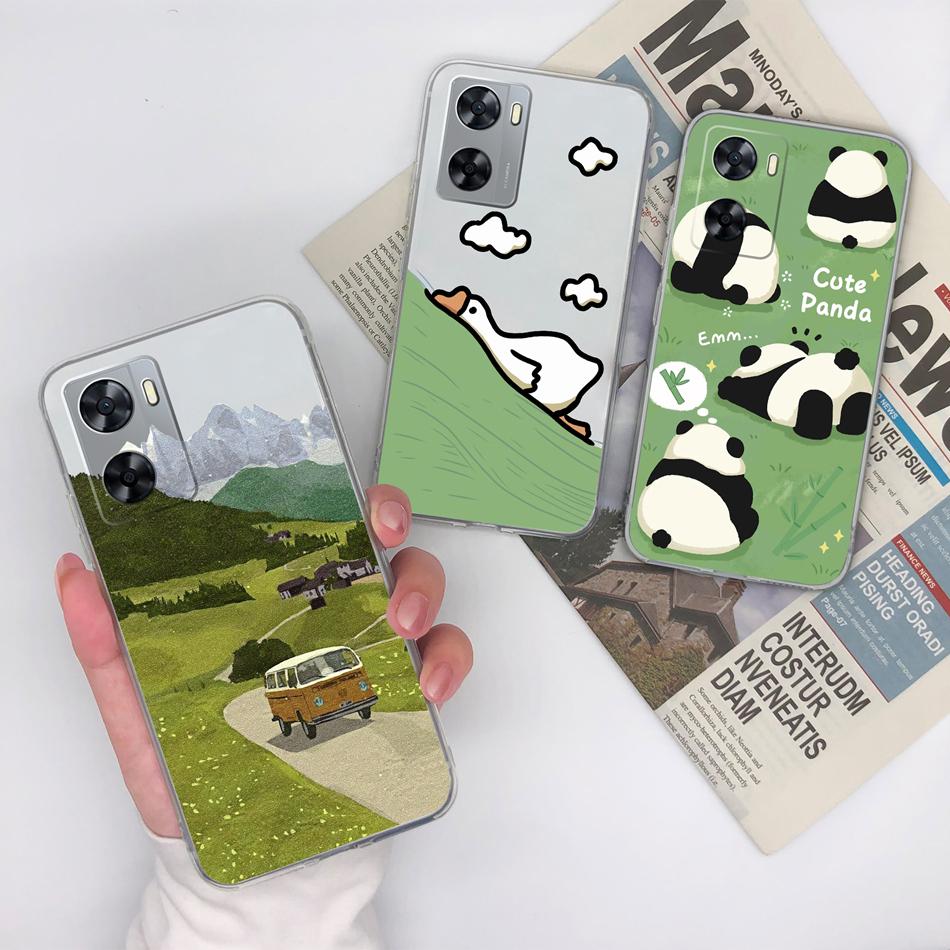 For Oppo A77 A77S Phone Case Colorful Flowers Patterns Back Cover For OppoA77 A77 S 2022 Soft TPU Transparent Silicone Bumper
