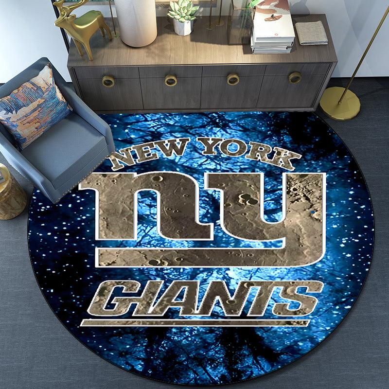 New York Logo Round Rug for Livingroom,Bedroom, Palyroom, Chair Rug, Area Rug, Circle Carpet, Large Size Fan Christmas Gift